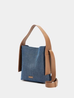 Women's Songmont Drippy Medium Tote Bags Blue | JNC5897NJ